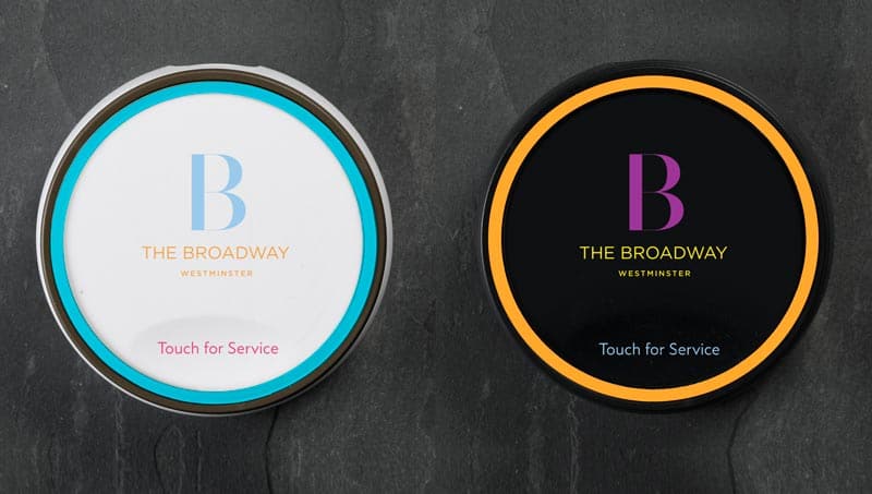The Broadway residences in London call buttons