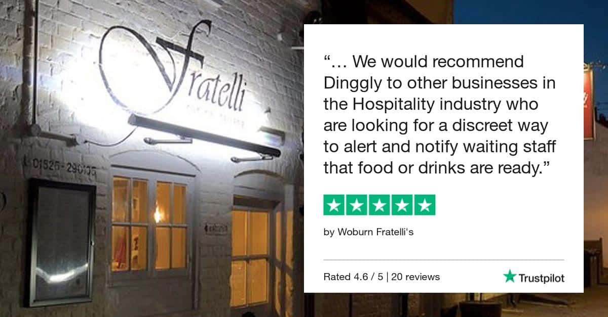 Fratelli Trustpilot review for restaurant paging system