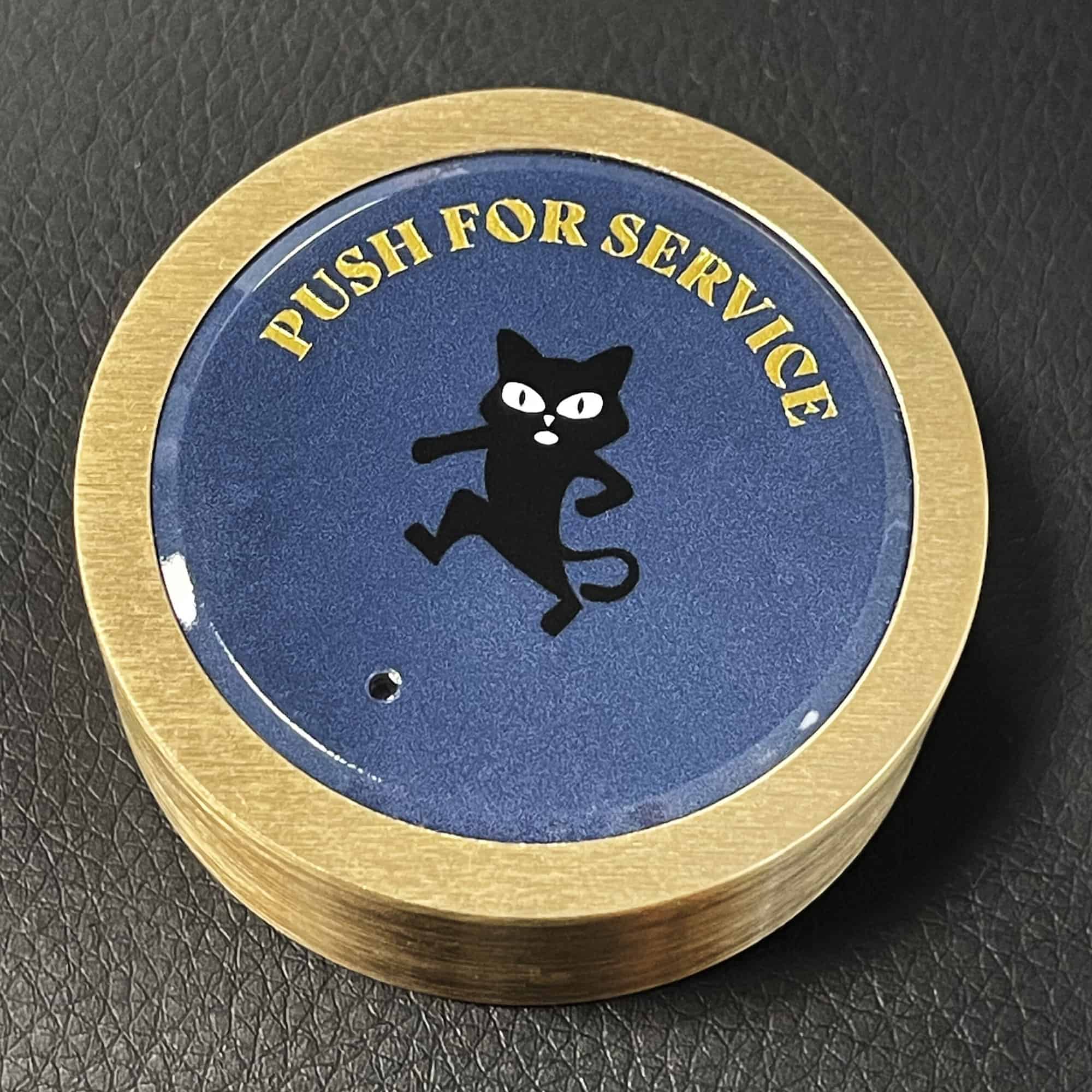 Customised Dinggly button for Black Cat Club